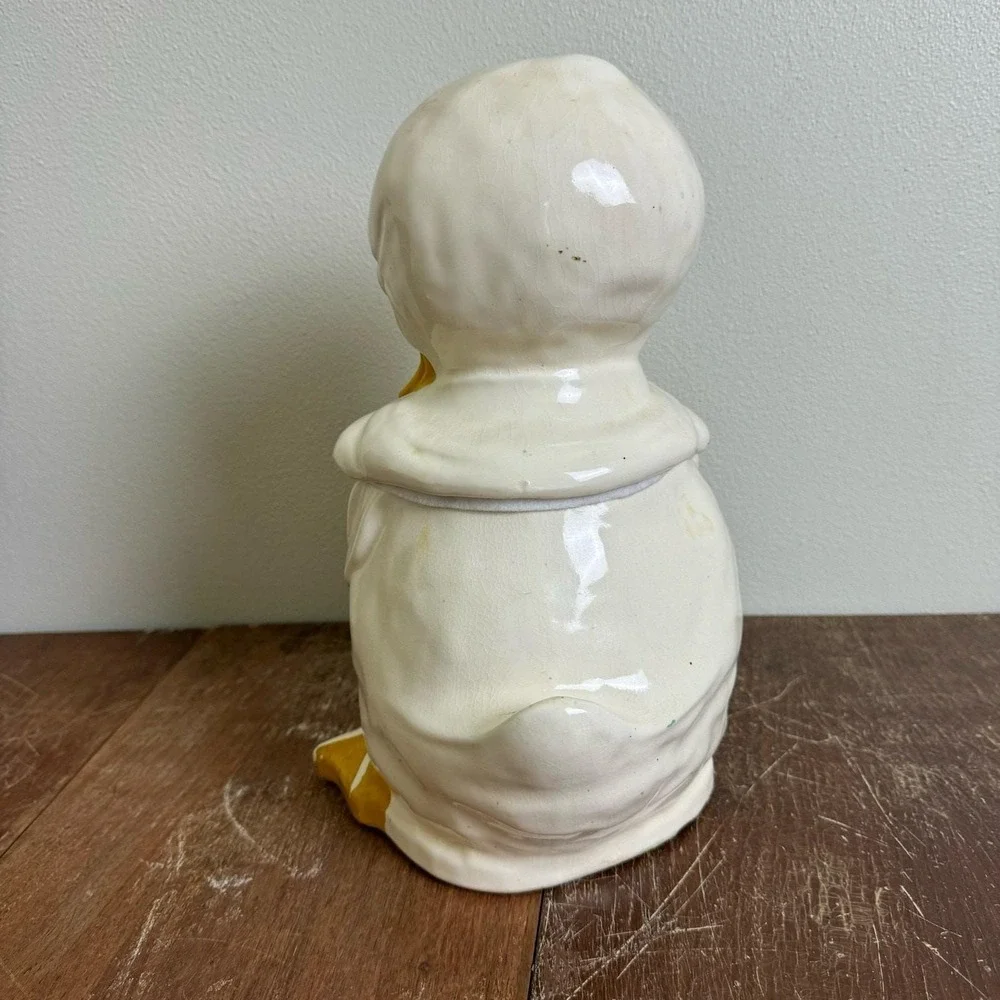 Hull 966 USA 1940's‎ Classic Duck Cookie Jar with Red bow blue Eyes